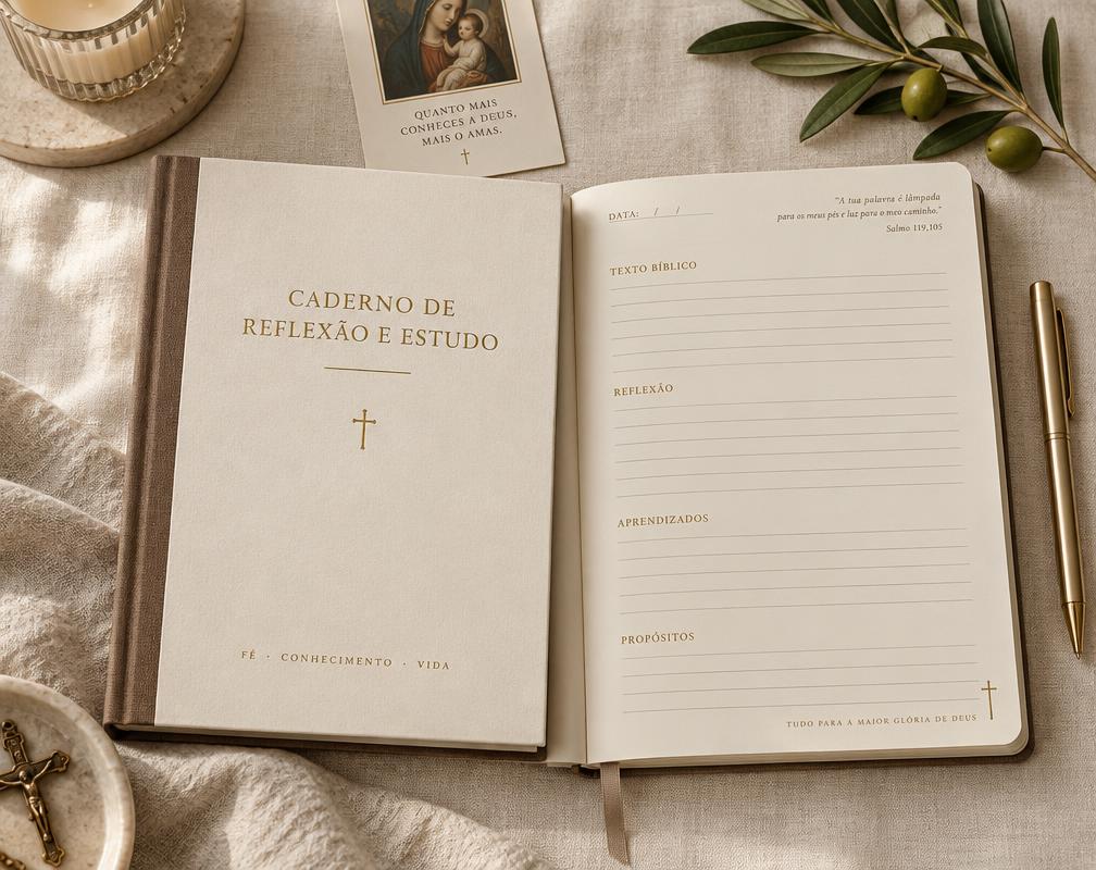 Mockup do Caderno de Reflexão e Estudo